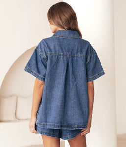 MOSS: LILLY TOP - DENIM SALE