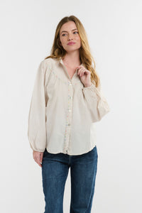 ITALIAN STAR: PLUME COTTON SHIRT - BEIGE