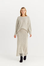 Load image into Gallery viewer, SHANTY: SEVILLE KNIT SKIRT - OATMEAL- SALE
