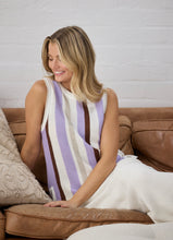 Load image into Gallery viewer, HOLIDAY LOVE: DARCIA KNIT TOP - LILAC STRIPE
