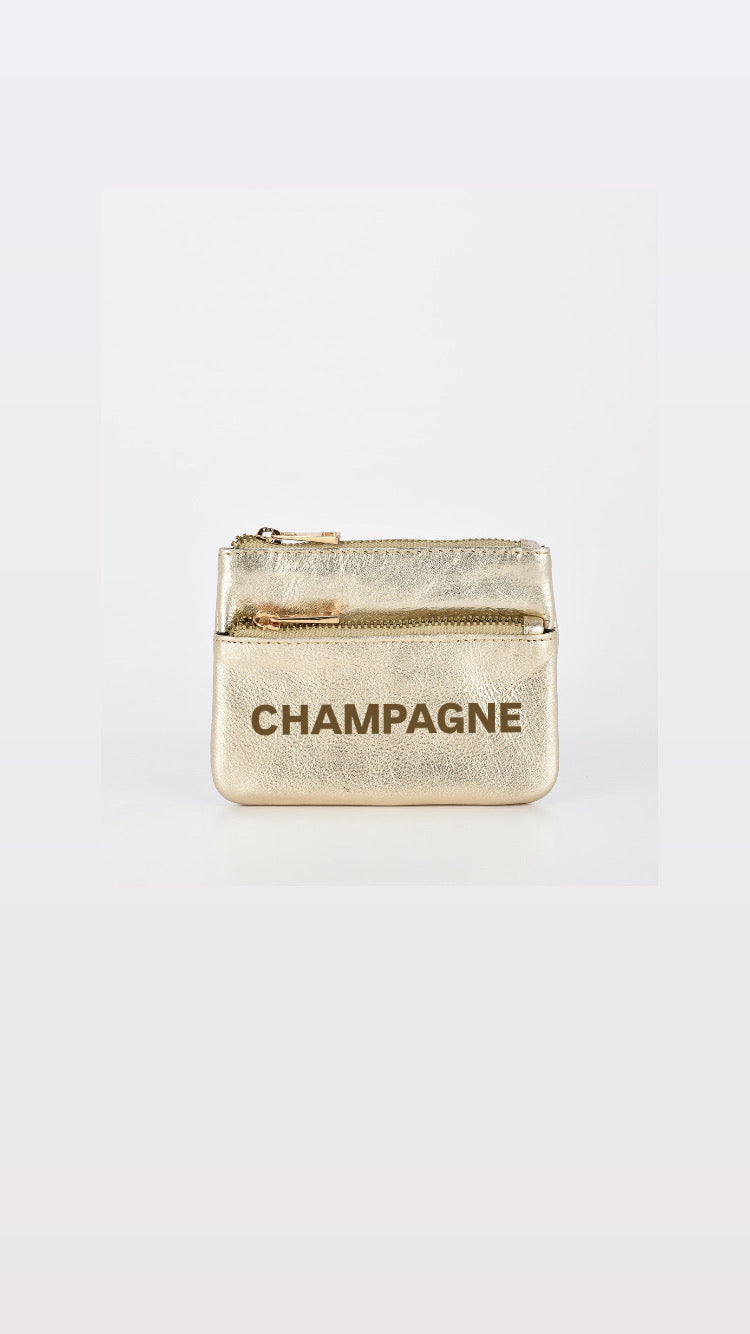 COMET METALLIC LEATHER CARD & COIN PURSE