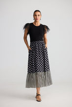 Load image into Gallery viewer, BRAVE &amp; TRUE: ELLODY MIDI SKIRT - SPOT STRIPE
