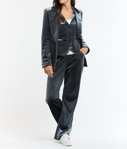 ITALIAN STAR: JETS VELVET JACKET - GUNMETAL GREY