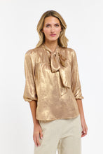 Load image into Gallery viewer, 365 DAYS: SUMMER PUSSY BOW TOP - HONEY GOLD
