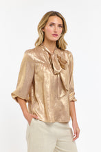 Load image into Gallery viewer, 365 DAYS: SUMMER PUSSY BOW TOP - HONEY GOLD
