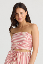 Load image into Gallery viewer, BRAVE &amp; TRUE: AVALON STRAPLESS TOP - RED/WHITE STRIPE
