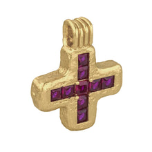 Load image into Gallery viewer, CLEOPATRAS BLING: DASHORST PENDANT NECKLACE WITH MAGENTA ZIRCON - 18K GOLD PLATED
