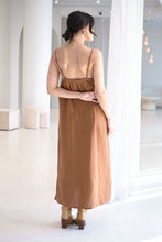 Load image into Gallery viewer, EADIE: FUNDAMENTAL LINEN MIDI DRESS - NUTMEG
