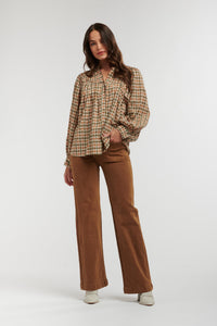 ITALIAN STAR: SYBIL SHIRT - BEIGE CHECK SALE