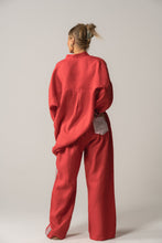 Load image into Gallery viewer, FOUND BY TWO:  LUISA PANT - RED WITH SIDE STRIPE
