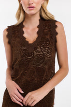 Load image into Gallery viewer, 365 DAYS: PHILLIPA LACE &amp; LOCKET TANK - CHOCOLATE
