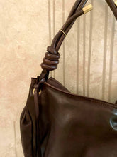 Load image into Gallery viewer, MAMAPAPA: LEON DRAWSTRING BAG - CHOCOLATE
