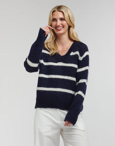 365 DAYS : SPENCER STRIPE KNIT - NAVY