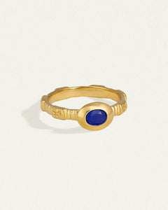 TEMPLE OF THE SUN: LAZULI RING - GOLD VERMEIL