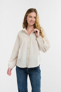 ITALIAN STAR: PLUME COTTON SHIRT - BEIGE