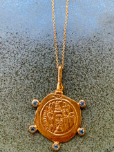 Load image into Gallery viewer, CLEOPATRA’S BLING: BANU PENDANT NECKLACE WITH AQUAMARINE - 18K GOLD PLATED
