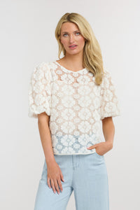 365 DAYS: IVY EMBROIDERED TOP - WHITE FLORAL