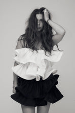 Load image into Gallery viewer, MAMAPAPA: GORDES FRILL TOP - BLACK
