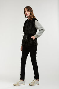 URBAN LUXURY: CELINE GILET FAUX FUR - BLACK