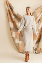 Load image into Gallery viewer, SHANTY: SEVILLE KNIT SKIRT - OATMEAL- SALE
