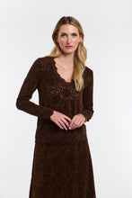 Load image into Gallery viewer, 365 DAYS: KELLY LACE AND LOCKET LONG SLEEVE TOP - CHOCOLATE

