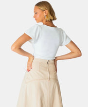 Load image into Gallery viewer, MOSS: POLLY A-LINE DENIM SKIRT - SAND
