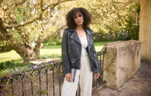 Load image into Gallery viewer, SHANTY: EASTON BIKER JACKET - VINTAGE WORN BLACK
