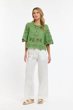 Load image into Gallery viewer, 365 DAYS: ANNIE EMBROIDERED TOP - KELLY GREEN
