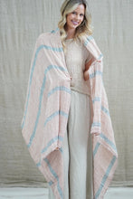 Load image into Gallery viewer, RUSTIC LINEN: KELLY SCARF/WRAP - PINK &amp; GREY
