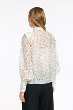 Load image into Gallery viewer, 365 DAYS: MILLA PUSSY BOW TOP - CREAM W/- BLACK SPOT
