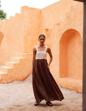 Load image into Gallery viewer, SHANTY: BRITTA DRESS - CHOCOLATE/NATURAL
