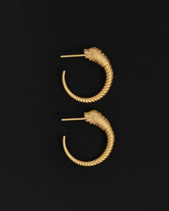 TEMPLE OF THE SUN: LOULON LION EARRINGS - GOLD VERMEIL