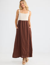 Load image into Gallery viewer, SHANTY: BRITTA DRESS - CHOCOLATE/NATURAL
