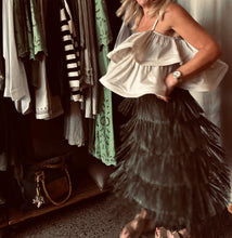 Load image into Gallery viewer, URBAN LUXURY: FRINGE AFFAIR SKIRT - KHAKI
