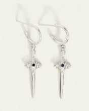 Load image into Gallery viewer, TEMPLE OF THE SUN: THEMIS EARRINGS - BLUE SAPPHIRE - SILVER
