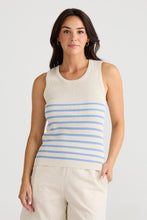 Load image into Gallery viewer, BRAVE &amp; TRUE: AMBA TANK - ECRU/BLUE STRIPE
