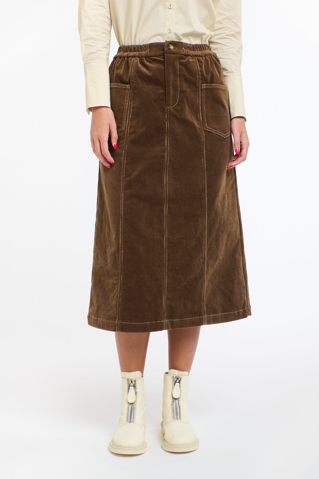 365 DAYS: BONNIE CORD SKIRT - BRANDY.                   SALE
