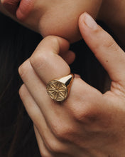 Load image into Gallery viewer, TEMPLE OF THE SUN: SEED OF LIFE RING - GOLD VERMEIL
