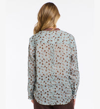 Load image into Gallery viewer, 365 DAYS: SUNDAY SPOT BLOUSE - BLUE/CHOCOLATE
