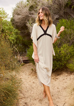 Load image into Gallery viewer, HOLIDAY: LUMA KAFTAN - NATURAL/BLACK
