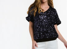 Load image into Gallery viewer, ITALIAN STAR: STARLET SEQUIN TEE - NAVY

