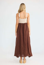 Load image into Gallery viewer, SHANTY: BRITTA DRESS - CHOCOLATE/NATURAL
