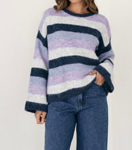 Load image into Gallery viewer, MOSS: PASCAL STRIPE KNIT - LILAC &amp; NAVY
