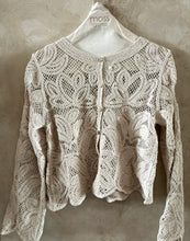 Load image into Gallery viewer, MOSS: ELIZA CROCHET CARDIGAN- NATURAL
