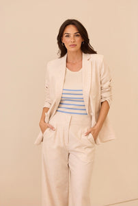 BRAVE & TRUE: AMBA TANK - ECRU/BLUE STRIPE