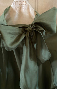 URBAN LUXURY: LILY PUSSY BOW BLOUSE - OLIVE