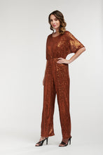 Load image into Gallery viewer, URBAN LUXURY: SEQUIN JUMPSUIT- COPPER -SALE
