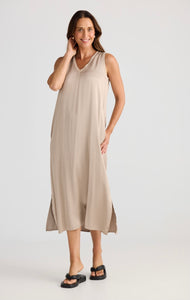 BRAVE & TRUE: CELINE DRESS - STONE TAUPE