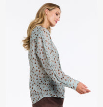 Load image into Gallery viewer, 365 DAYS: SUNDAY SPOT BLOUSE - BLUE/CHOCOLATE
