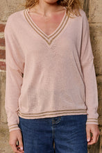 Load image into Gallery viewer, ITALIAN STAR: LUREX COLLEGE KNIT - CIPRIA/DUSTY PINK
